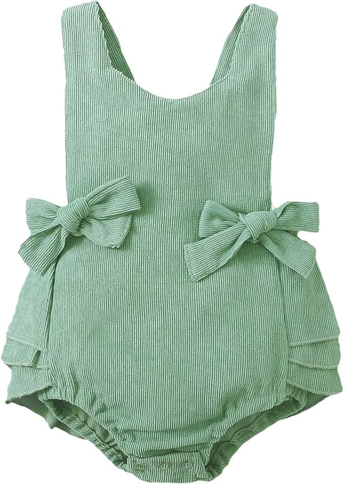 MIEKISA Baby Girls Vest Bow-knot Romper | Amazon (US)