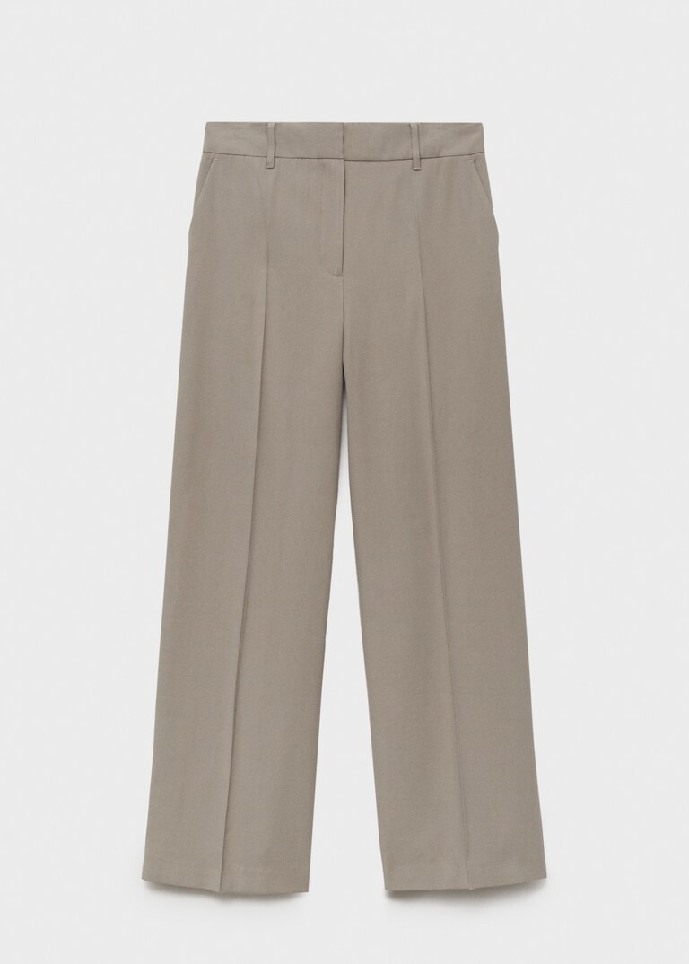 Wideleg pleated trousers - Women | MANGO United Kingdom | MANGO (UK)