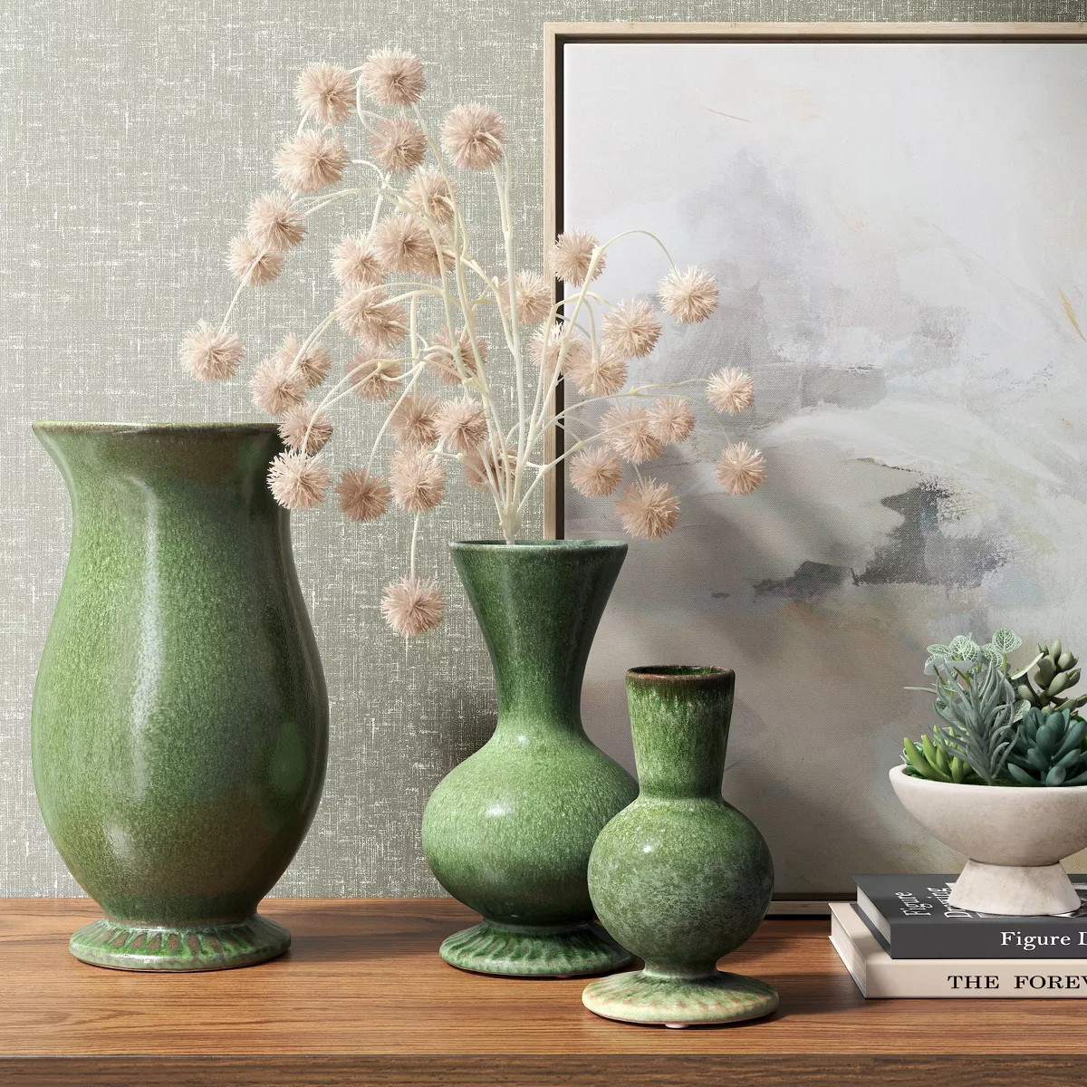 Tall Glazed Ceramic Vase Green - Threshold™ | Target