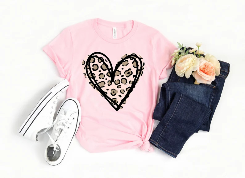 Leopard Print Valentines Day Shirtvalentines Day Shirts for | Etsy | Etsy (US)