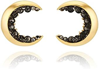 Gold Plated Crescent Moon Stud Earrings | Amazon (US)