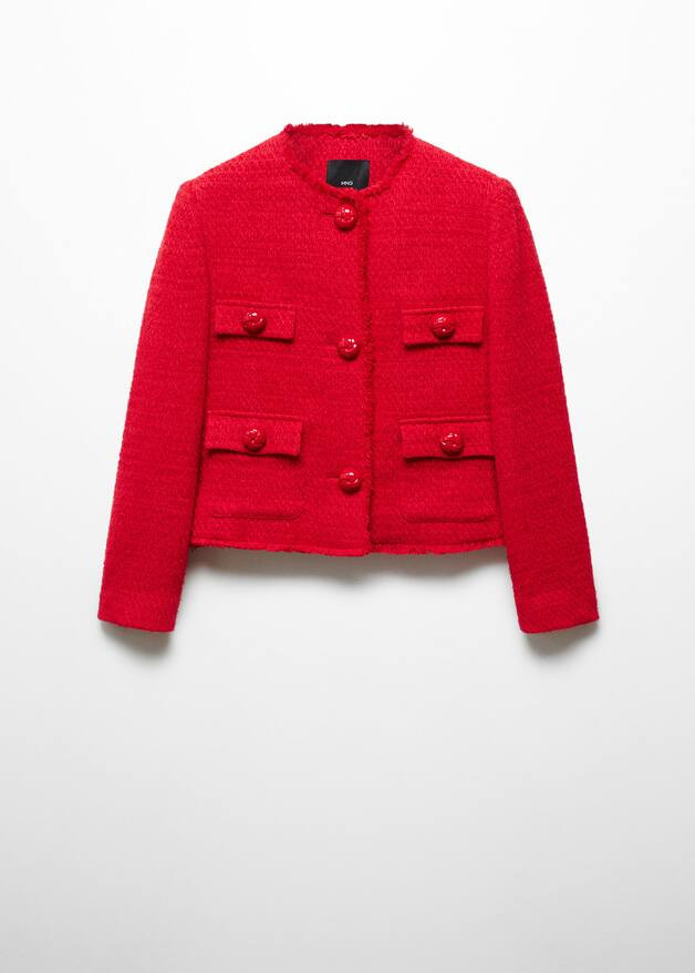 Pocket tweed jacket -  Women | Mango USA | MANGO (US)
