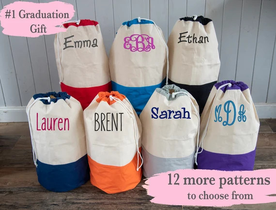 Monogrammed Laundry Bag Custom Laundry Hamper College | Etsy | Etsy (US)
