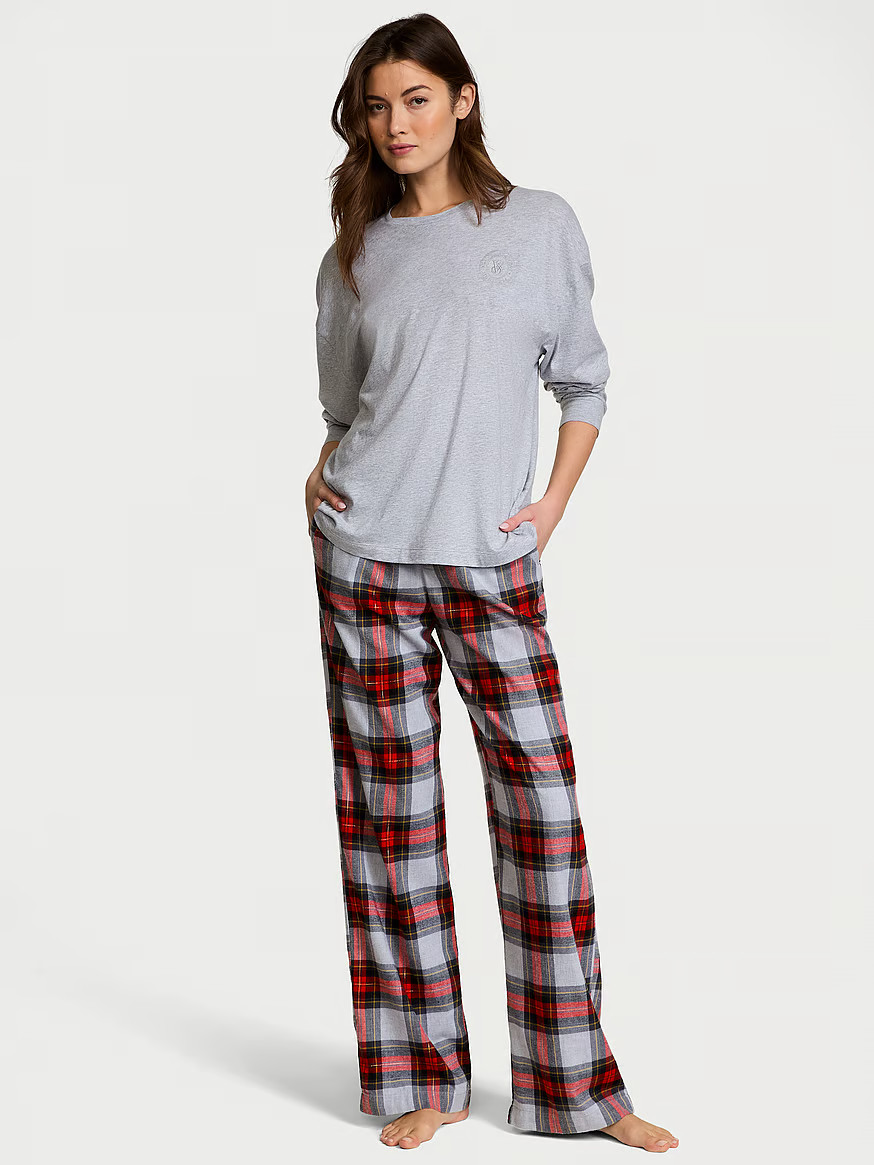 Flannel Long-Sleeve Tee-Jama Set | Victoria's Secret (US / CA )