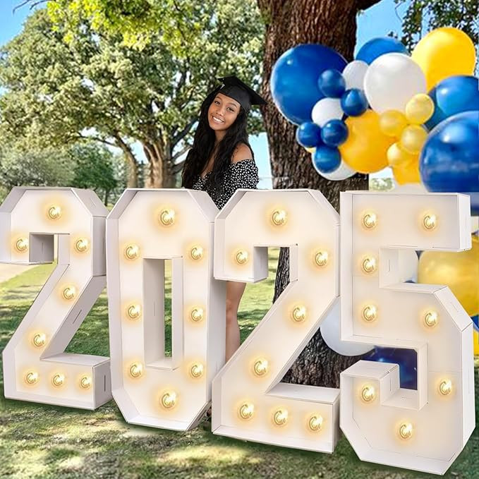 2025 Graduation Decorations - 2FT Large PRE-CUT 2025 Marquee Numbers Kit - Mosaic Foam Board Sign... | Amazon (US)