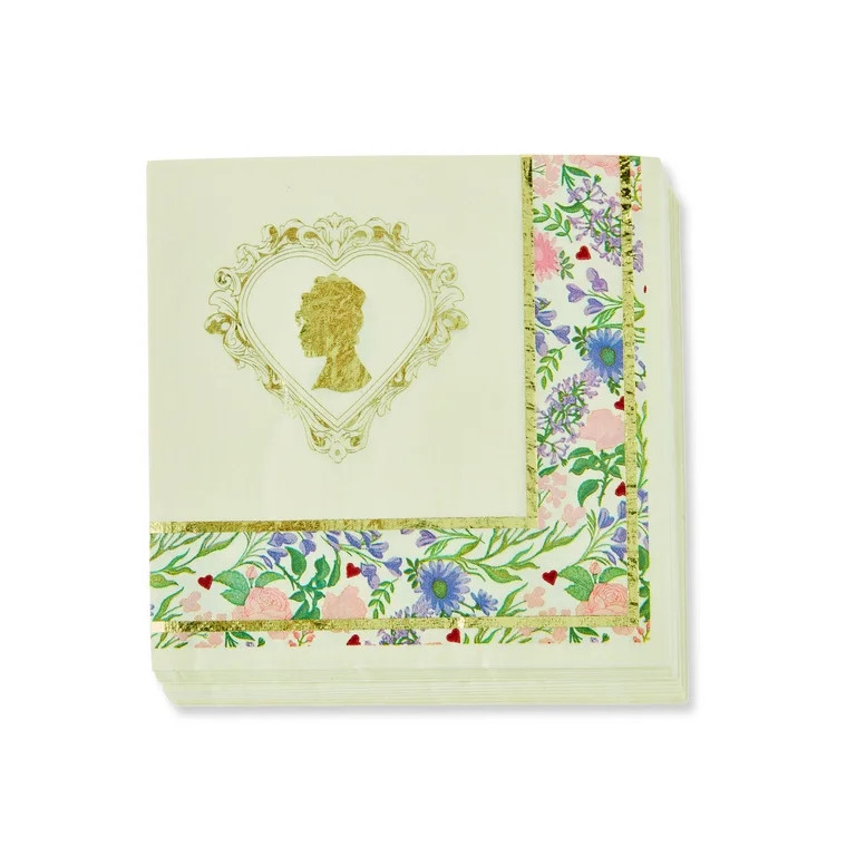 Bridgerton Floral Napkin, Square, Lavender, Multi-Color, 2-Ply, 6.5 Inch, 16 Count | Walmart (US)
