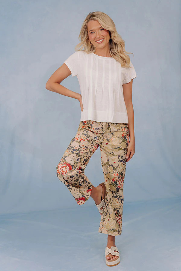 The Faye High Waist Floral Straight Leg Jean | Impressions Online Boutique