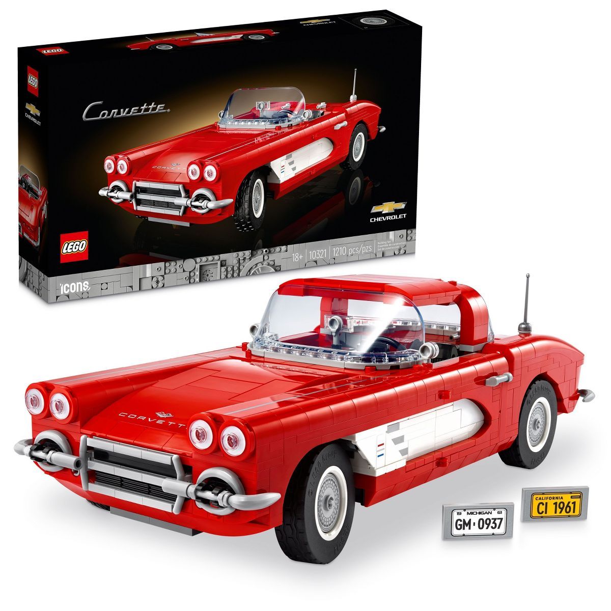 LEGO Icons Corvette Classic Car Model Building Kit 10321 | Target