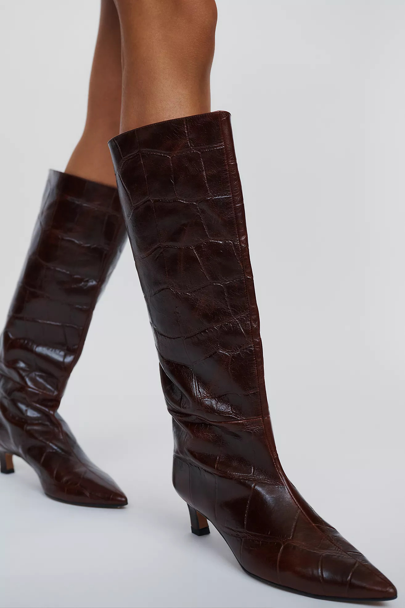 By Anthropologie Maddox Wide-Leg Kitten-Heel Tall Boots | Anthropologie (US)
