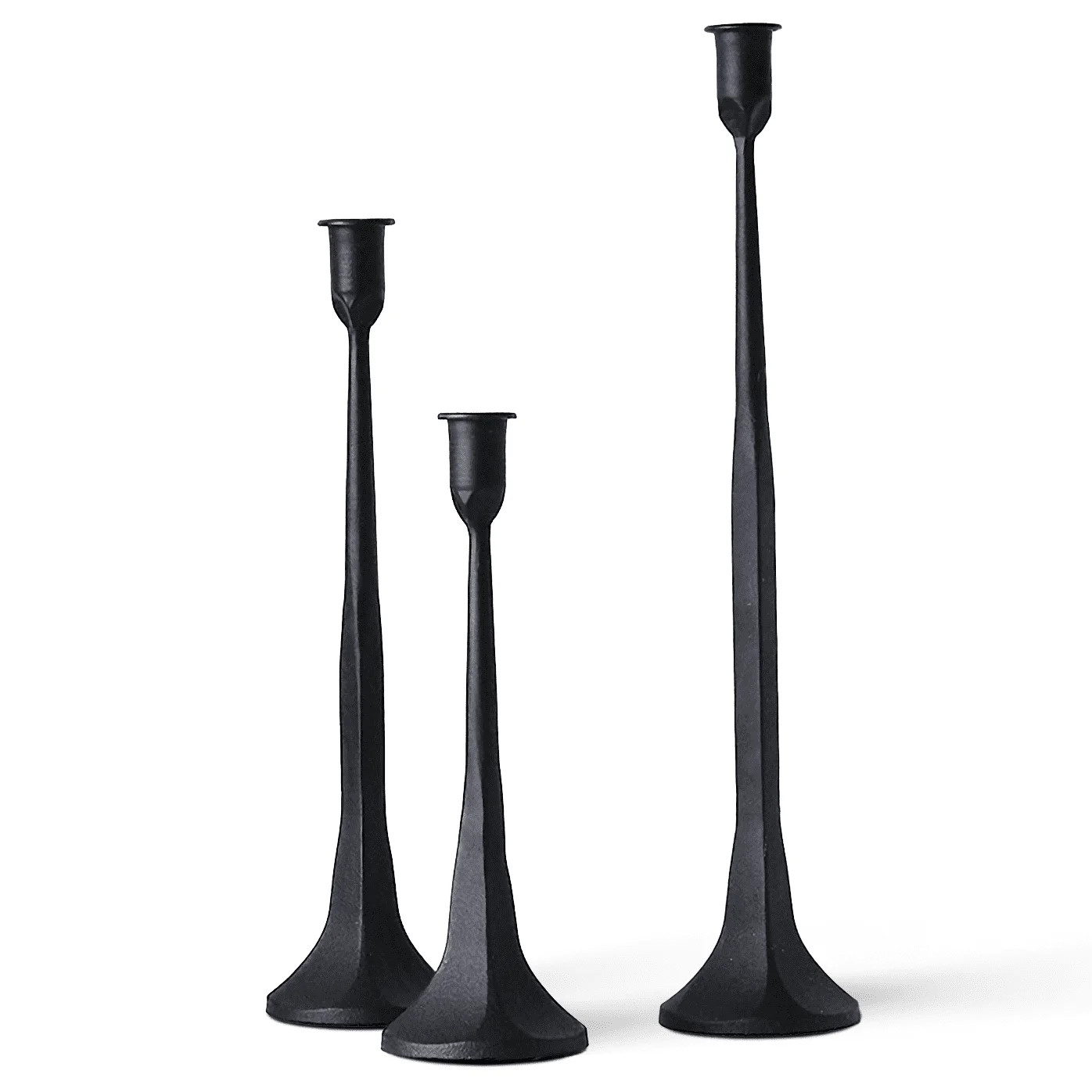 Cast Iron Taper Candle Holder Set of 3, Tall Candlestick Holders for Dining Table Centerpiece Dec... | Walmart (US)