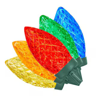 100 Count Multi-Colored Faceted C9 LED Lights | The Home Depot