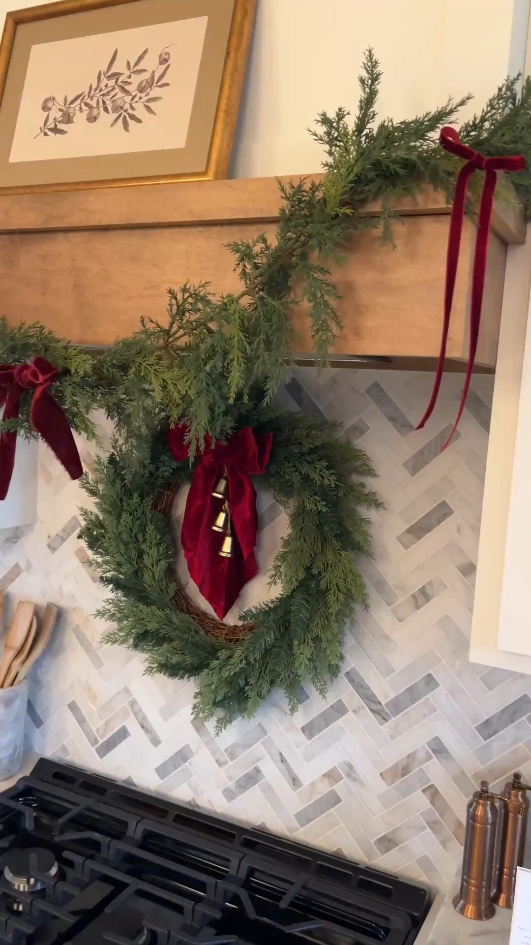 My favorite affordable Christmas wreaths! I added the large velvet bow and mini bells with floral wire - linked below! Also love this dainty kitchen garland 

#LTKSeasonal #LTKGiftGuide #LTKHoliday