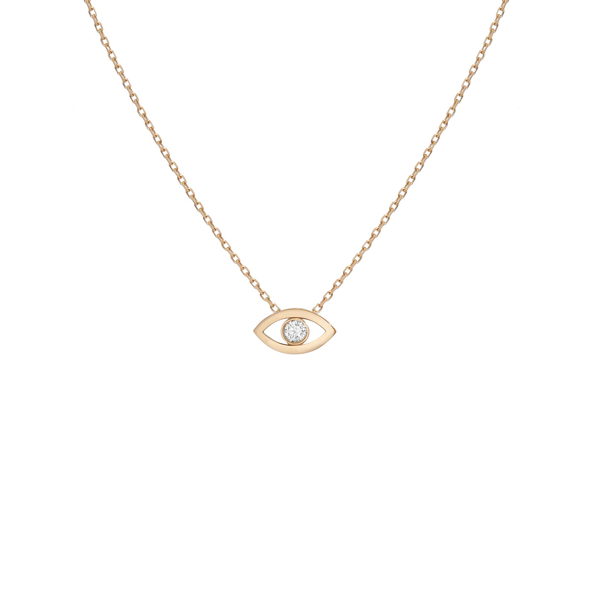 Diamond Bezel Evil Eye Necklace | AUrate New York