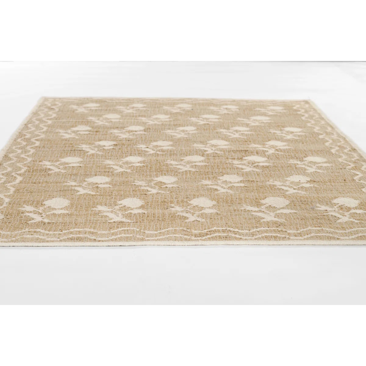 Erin Gates by Momeni Orchard Leaning Flower Jute and Wool Hand Woven Ivory Area Rug | Wayfair North America