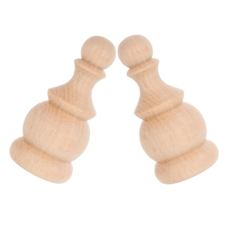 PartyKindom decorative wood finials Wooden Finial Light Yellow 2Pcs | Walmart (US)