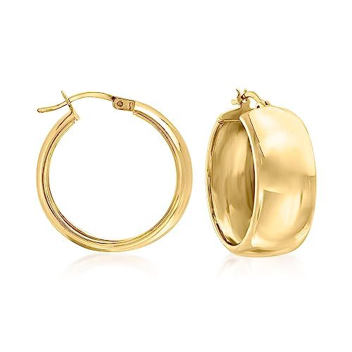 Ross-Simons 18kt Gold Over Sterling Wide Hoop Earrings | Amazon (US)
