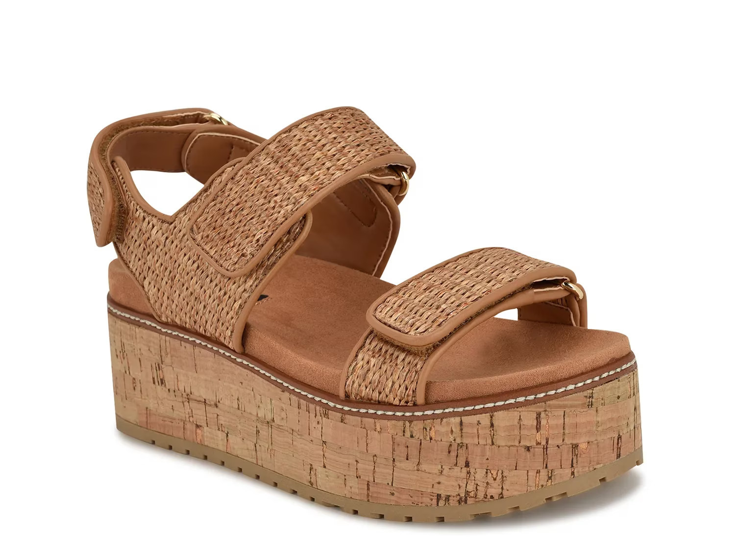 Nine West Heavin Wedge Sandal | Women's | Dark Natural Tan | Size 10 | Sandals | DSW