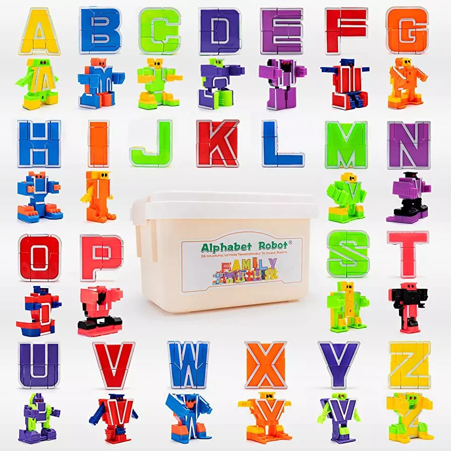  FIRE BULL 26 Piece Alphabet Robots Toys for Kids, Alphabet Lore  ABC Blocks Learning Toys, Alphabet Dinosaur Transformer Robots Toys for  Toddler,Christmas Toys,Treasure Box and Prize for Classroom(A-Z) : Toys 