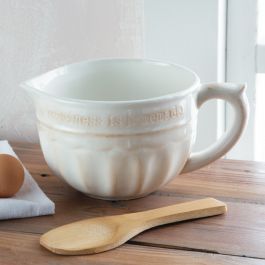 Country Grace Ceramic Mixing Bowl and Wooden Spoon Set | Rod's Western Palace/ Country Grace