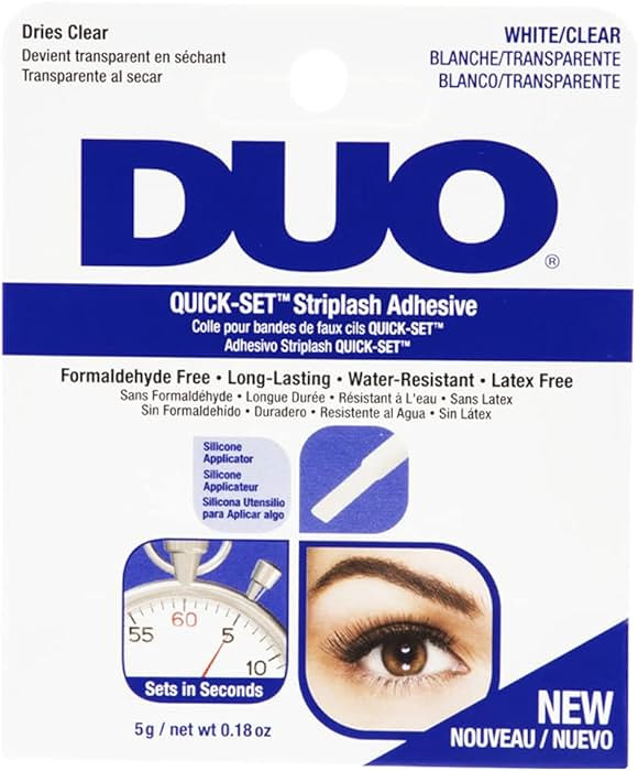 DUO Quick-Set Strip Lash Adhesive – Clear, Waterproof, Long-Lasting Lash Glue, Fast-Drying for ... | Amazon (US)