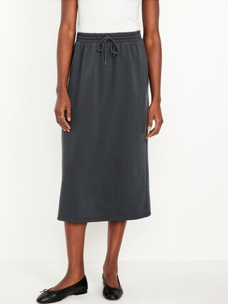 High-Waisted Fleece Midi Skirt | Old Navy (CA)