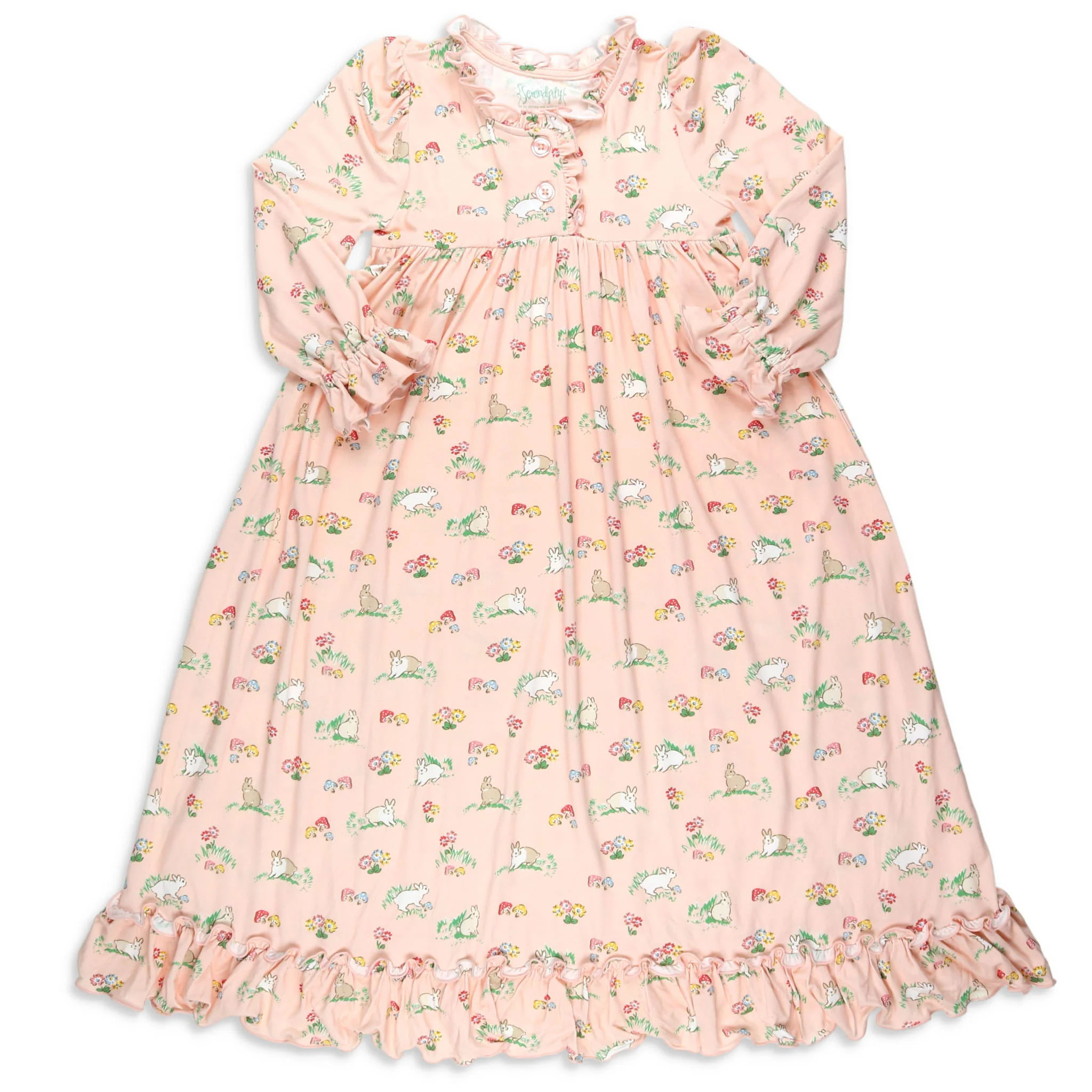 Girls Pink Bunny Gown - Shrimp and Grits Kids | Shrimp and Grits Kids