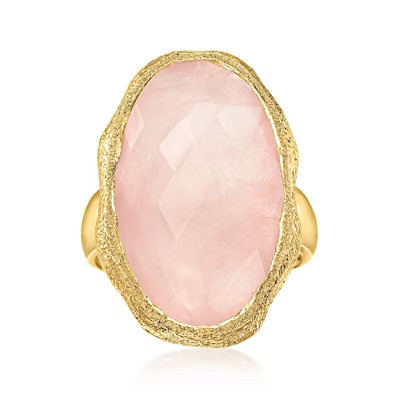 Ross-Simons 17.00 Carat Rose Quartz Ring in 18kt Gold Over Sterling Size 9 | Target