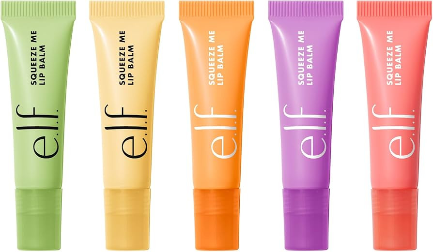 e.l.f. Squeeze Me Lip Balm, Set of 5, Includes Strawberry, Vanilla Frosting, Peach, Grape & Honey... | Amazon (US)
