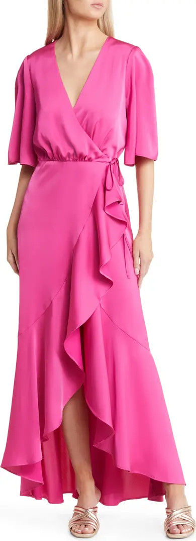 Waterfall Flutter Sleeve Wrap Dress | Nordstrom
