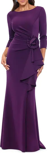 Xscape Evenings Rosette Detail Sheath Gown | Nordstrom | Nordstrom