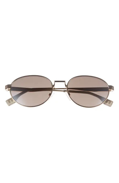Fendi Sky 55mm Oval Sunglasses in Gold /Brown Mirror at Nordstrom | Nordstrom