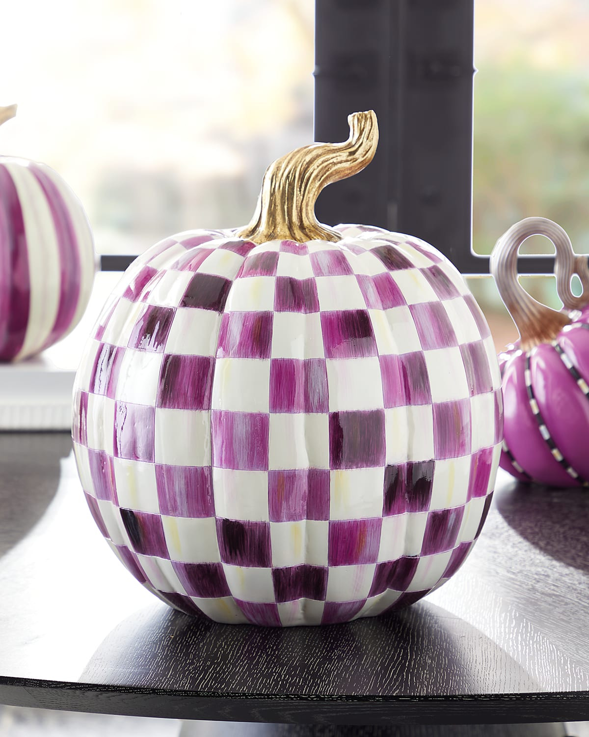 Plum Check Pumpkin, Large | Neiman Marcus