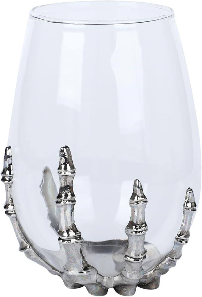 Halloween Skull Wine Glass - Skeleton Ghost Hand Wine Glass- Halloween Drinking Glasses, Skeleton... | Amazon (US)