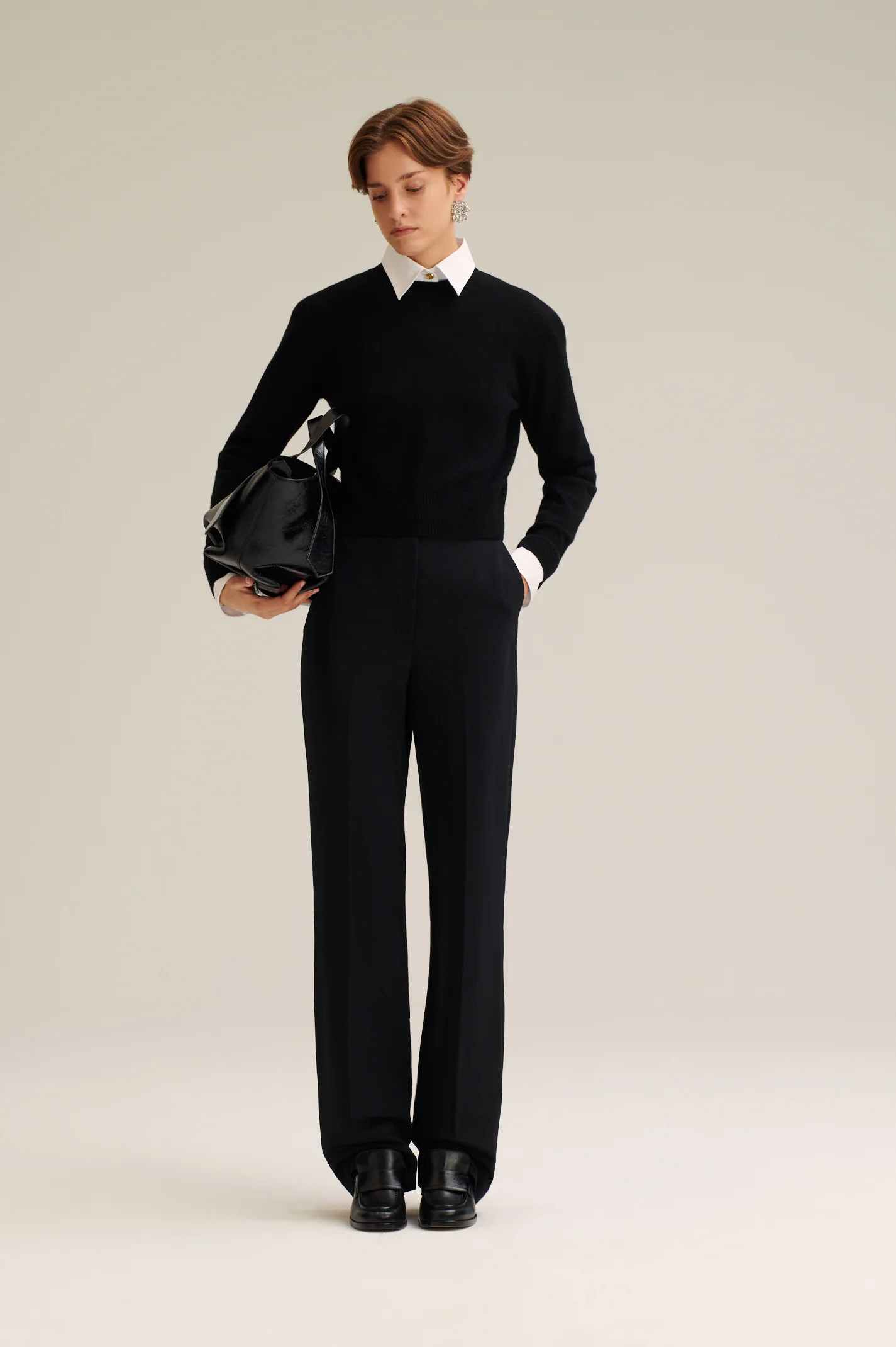 CASHMERE CREW SWEATER - BLACK - Scanlan Theodore | Scanlan Theodore AU