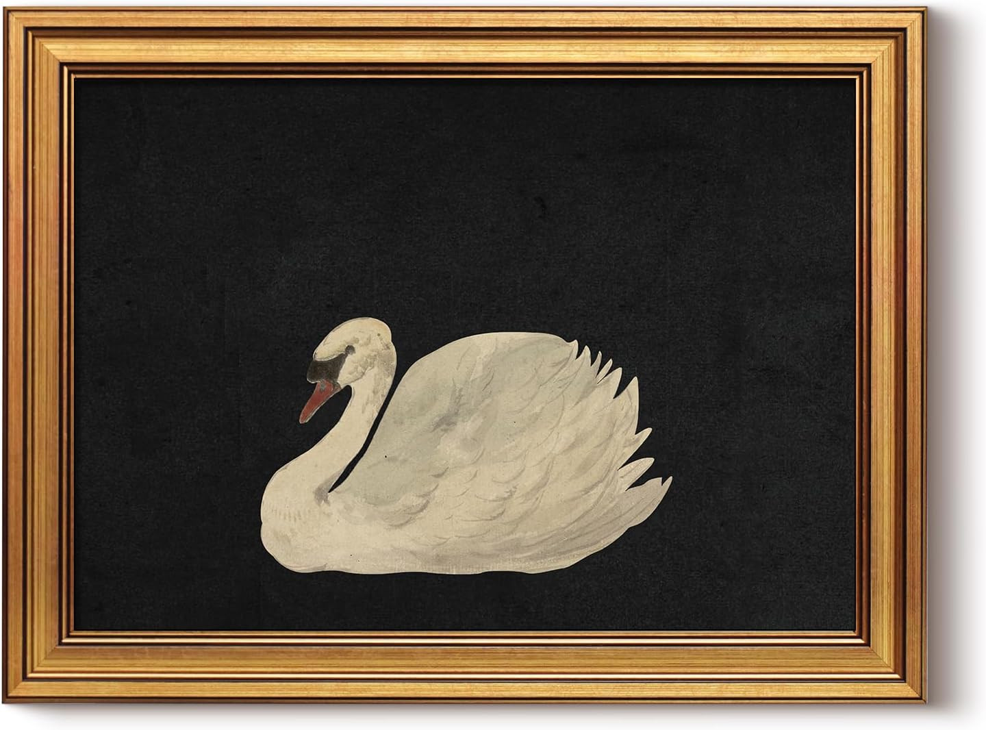 HUARCEY Gold Framed Vintage Wall Art for Living Room, Grace Swan Art Painting Pictures Rustic Animal Bathroom Prints Farmhouse Wall Decor Canvas Swan Shelf Decor for Kitchen Bedroom (Zwaan 12"x16") | Amazon (US)