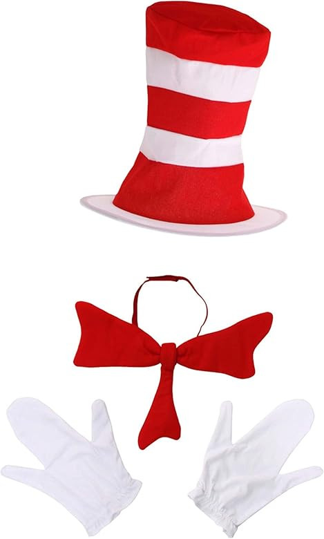 Dr. Seuss Cat in The Hat Costume Accessory Kit for Adults | Amazon (US)