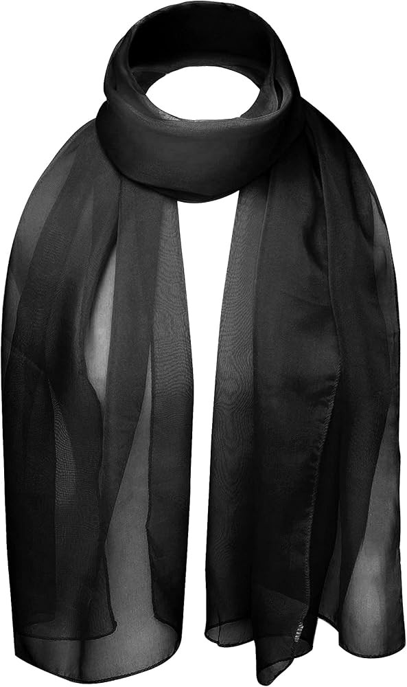 Basic Sense Chiffon Scarf Sheer Soft Plain Neck Wrap for Women Neatly Stitched | Amazon (UK)