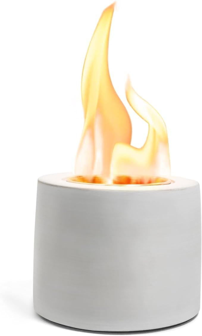 Table Top Fire Pit Bowl - Concrete Tabletop Fireplace Portable Rubbing Alcohol Burner Long Time B... | Amazon (US)