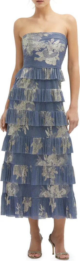 Floral Print Ruffle Strapless Dress | Nordstrom