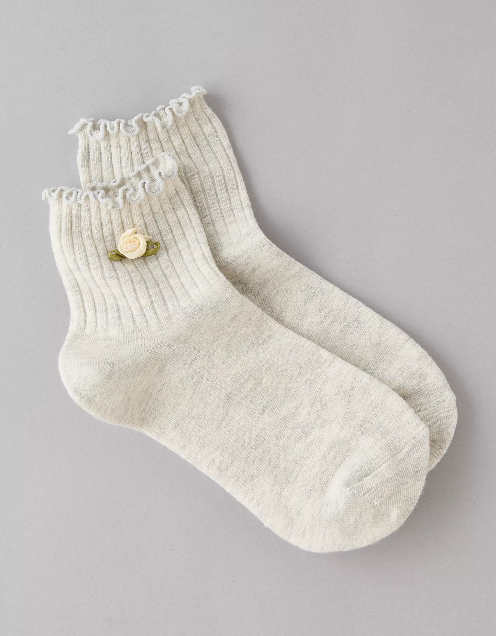 AEO Rose Boyfriend Ruffle Socks | American Eagle Outfitters (US & CA)