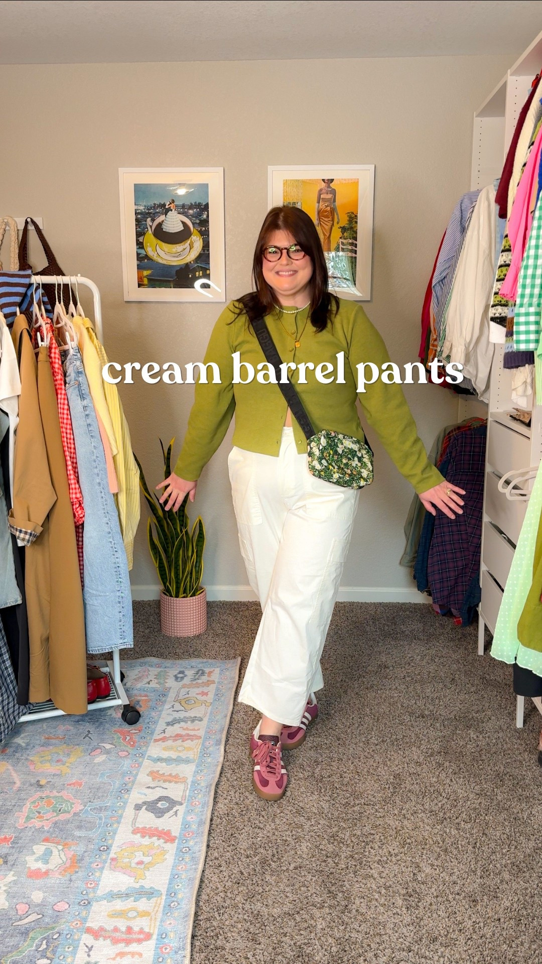 I LOVE these pants for spring-they're a color I wouldn't normally choose but that I've found goes with so much. And this combo of the green & burgundy is just 👩🏻‍🍳💋

I'm a 16 in the pants and a L in the cardigan! Both fit TTS

#LTKMidsize