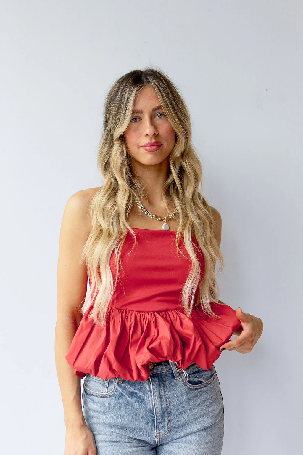 icon bubble top red / M | mode