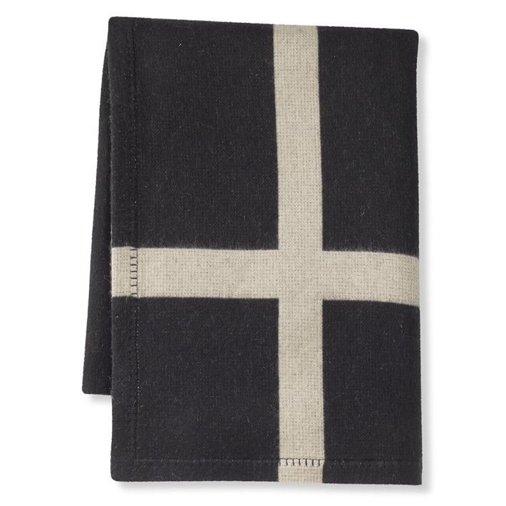 Cashmere and Wool Equestrian Throw, 50" X 70", Black | Williams-Sonoma