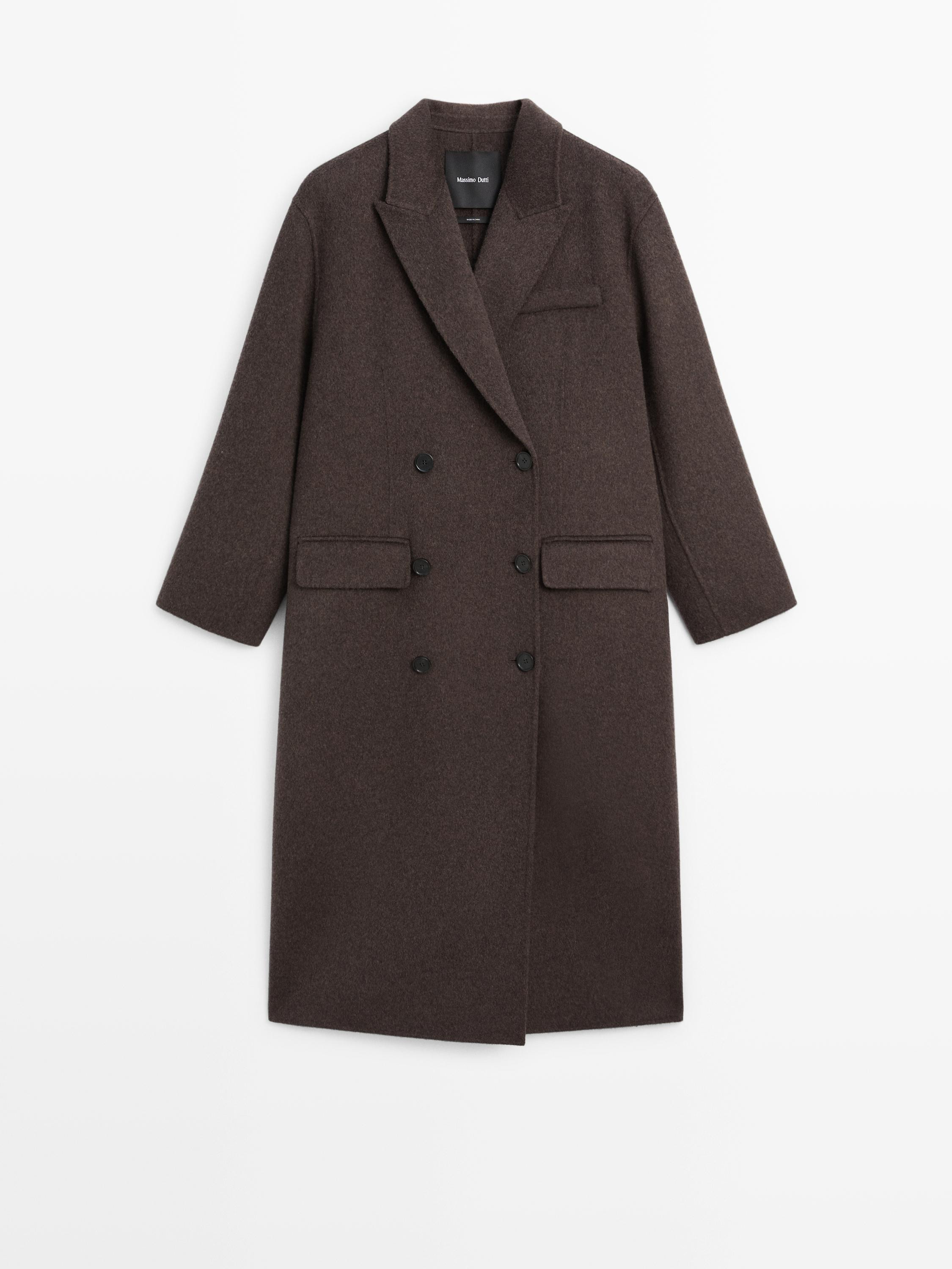 Long wool blend surplice coat | Massimo Dutti US