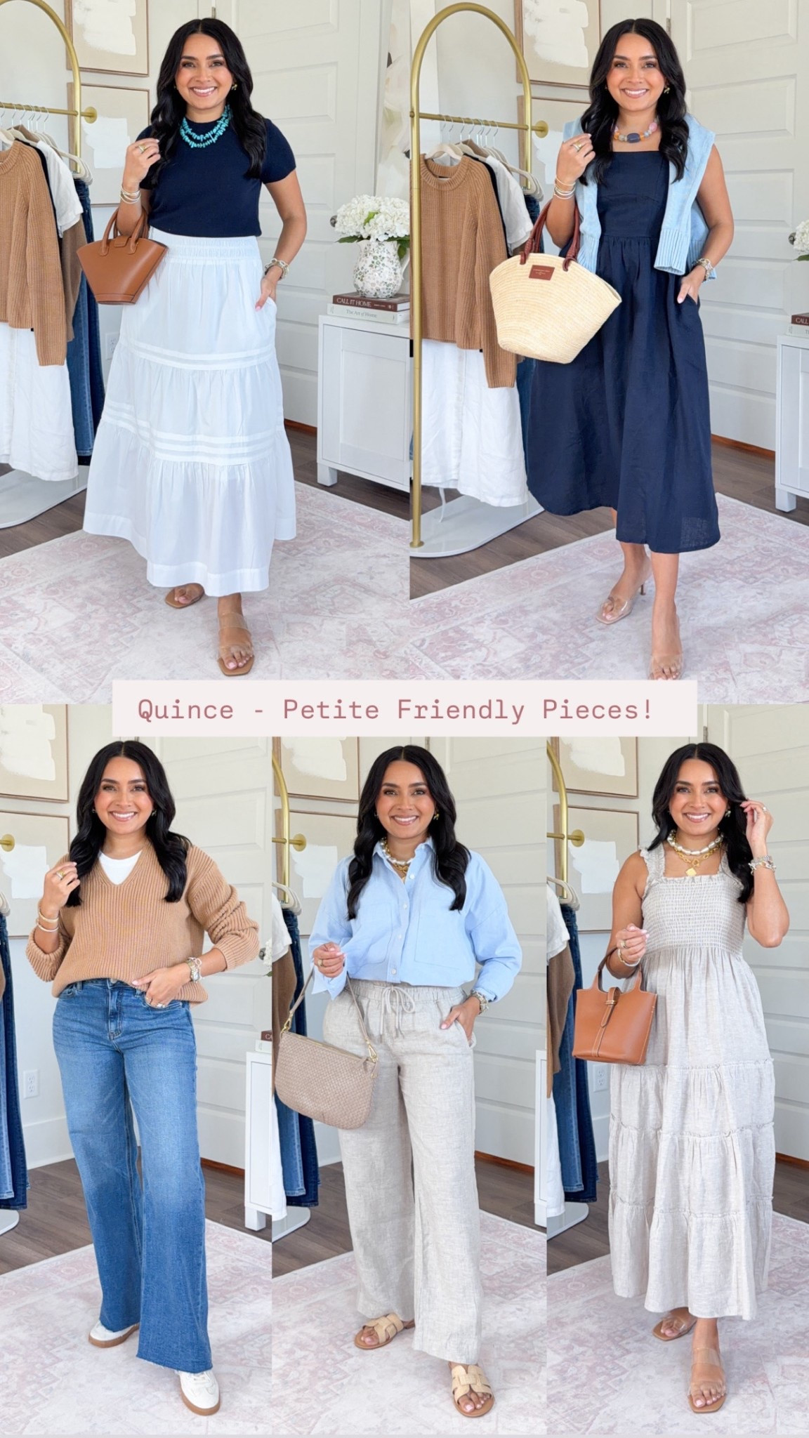 Quince petite friendly favorites!
For reference: I’m 5’0, petite, 32b bra size, and 2/26 in bottoms, pear shaped. 
*Everything I share is unaltered! TTS means true to size. Between size 5-6.5 in shoes

All tops and sweaters size xs TTS 
All pants and jeans size xs/26 in 28” length 
Skirts and dresses size xs TTS 

#LTKPetite #LTKSaleAlert #LTKootd #LTKgrwm #LTKootd #LTKPetite