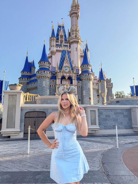 Cinderella inspired dress // Magic Kingdom outfit // Walt Disney World Outfit // Disney Outfit // Disney looks // blue mini dress // blue corset dress 

#LTKStyleTip