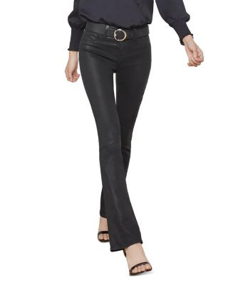 Selma High Rise Sleek Baby Bootcut Jeans in Noir Coated | Bloomingdale's (AU)