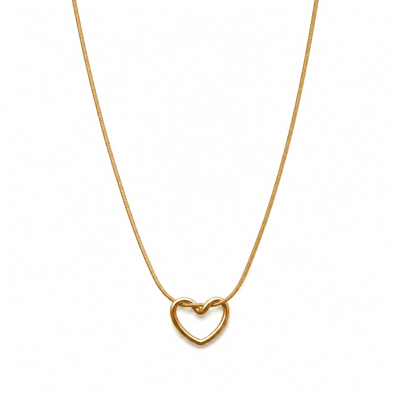 Open Heart Knot Necklace for Women, Stainless Steel Heart Pendant Necklace, Minimalist Love Jewelry with Snake Chain - Walmart.com | Walmart (US)