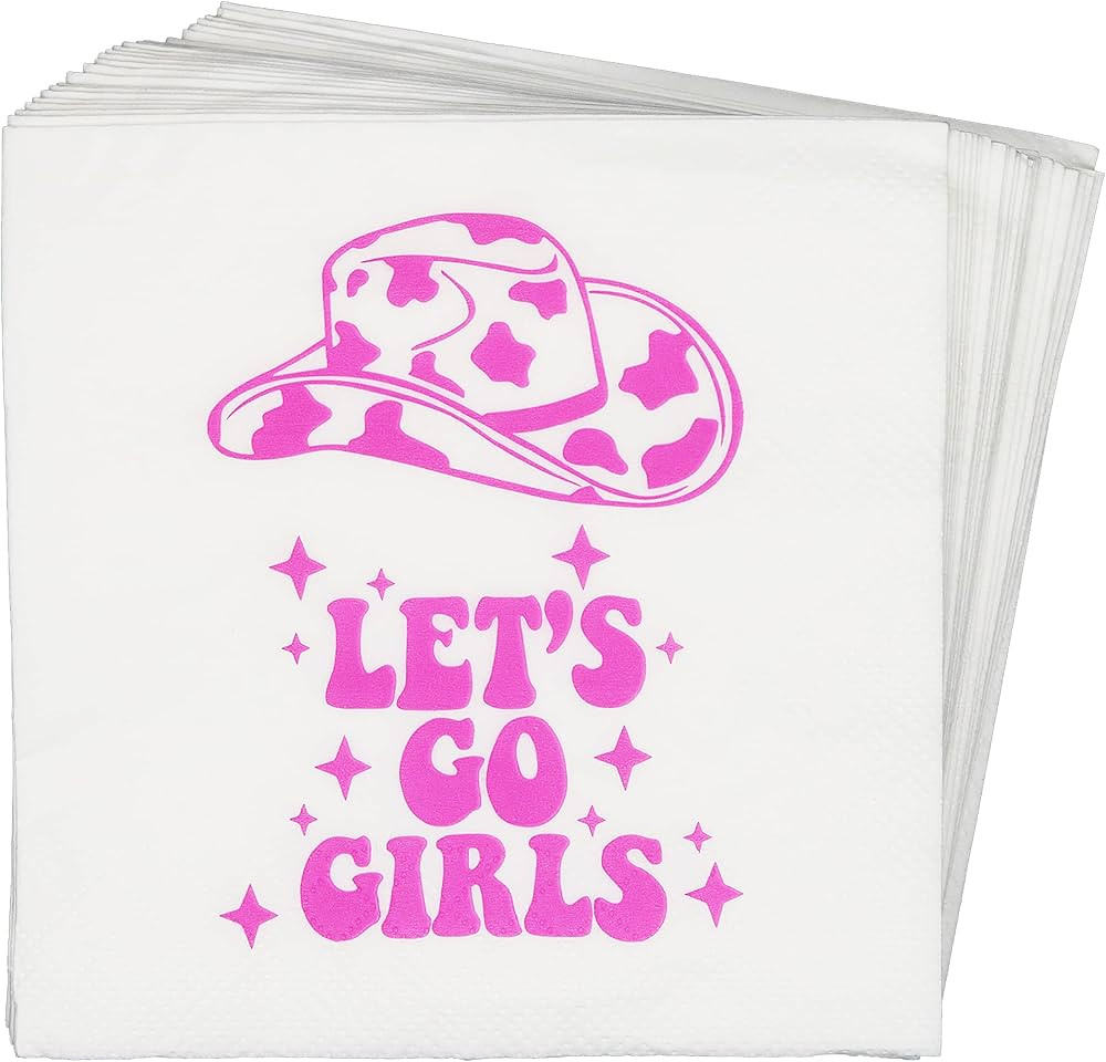 Lets Go Girls Napkins,Lets Go Girls Bachelorette Party Decorations,Western Cowgirl Bachelorette B... | Amazon (US)