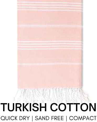 BAY LAUREL Turkish Beach Towel with Travel Bag 39 x 71 Quick Dry Sand Free Lightweight Large Oversiz | Amazon (US)